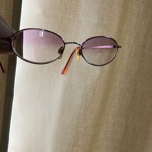 Pink Gold Open Wire Oval Women's Glasses